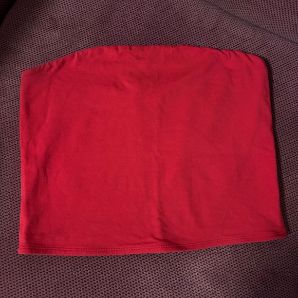 Red Cropped Tube Top - Picture 1 of 3